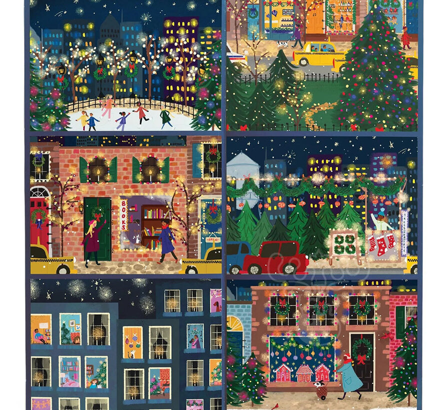 Galison Joy Laforme 12 Days of Puzzles  Winter Lights Christmas Countdown Mini Puzzle 12 x 80pcs