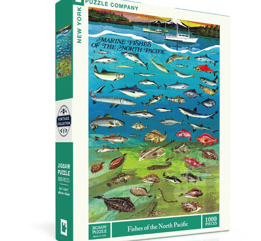 New York Puzzle Co. Vintage Collection: Fishes of the North Pacific Puzzle 1000pcs