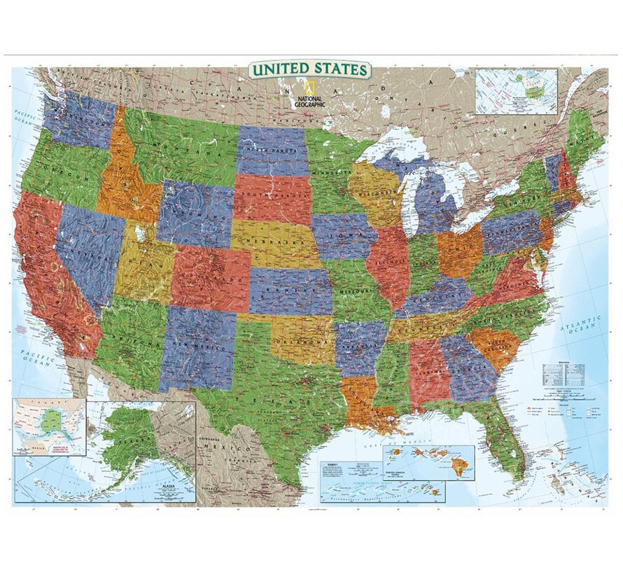 New York Puzzle Co. National Geographic: USA Map Puzzle 1000pcs