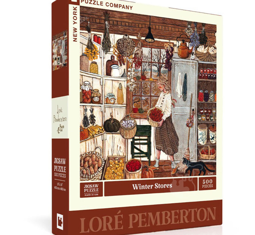 New York Puzzle Co. Loré Pemberton: Winter Stores Puzzle 500pcs