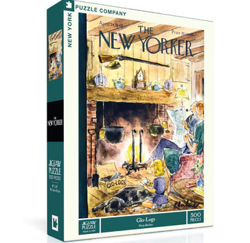 New York Puzzle Company New York Puzzle Co. The New Yorker: Glo-Logs Puzzle 500pcs