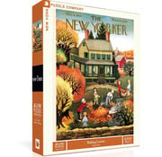 New York Puzzle Company New York Puzzle Co. The New Yorker: Raking Leaves Puzzle 1000pcs