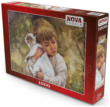Nova FINAL SALE Nova Little Girl's Cat and Love Puzzle 1000pcs ONLINE ORDER ONLY