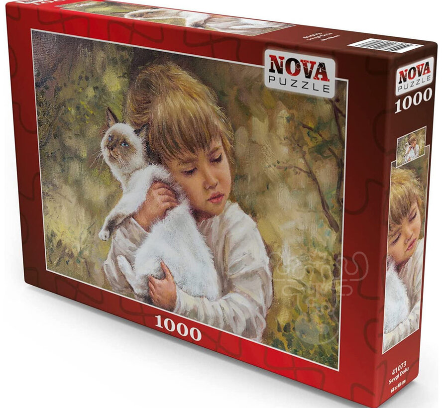 FINAL SALE Nova Little Girl's Cat and Love Puzzle 1000pcs ONLINE ORDER ONLY