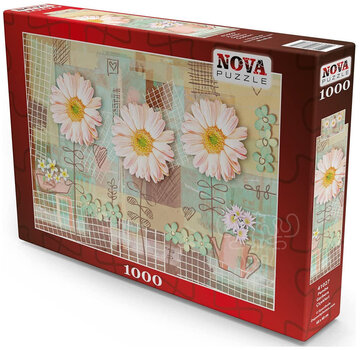 Nova FINAL SALE Nova Pink Gerbera Flowers Puzzle 1000pcs ONLINE ORDER ONLY