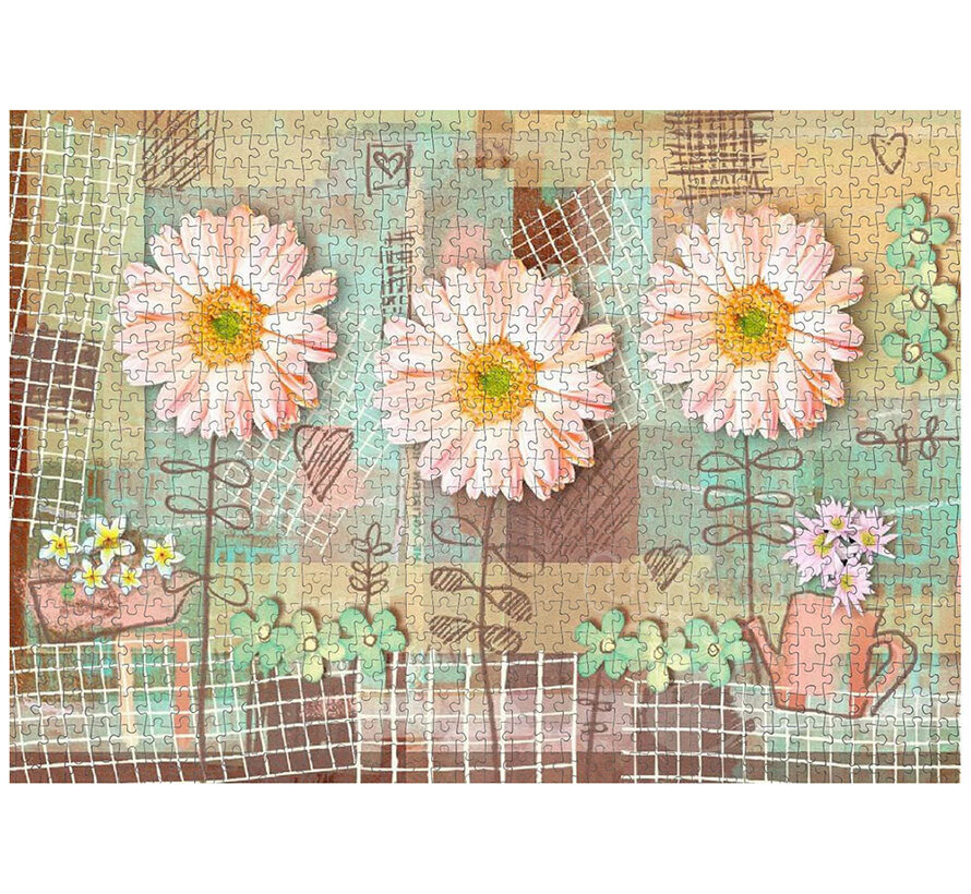 FINAL SALE Nova Pink Gerbera Flowers Puzzle 1000pcs ONLINE ORDER ONLY