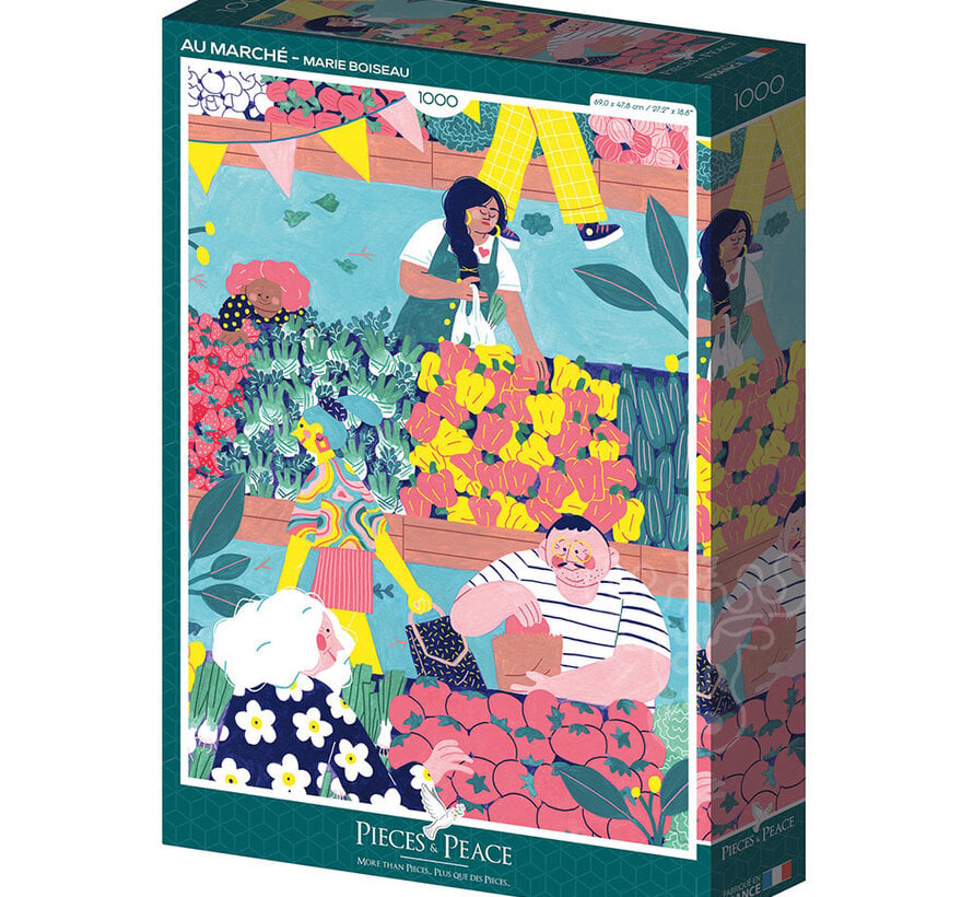 FINAL SALE Pieces & Peace Au Marché Puzzle 1000pcs ORIGINAL BOX SIZE RETIRED