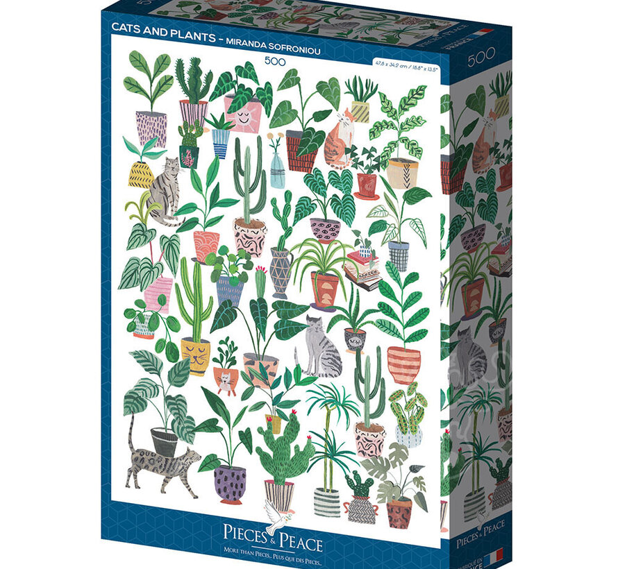 Pieces & Peace Cats and Plants Puzzle 500pcs