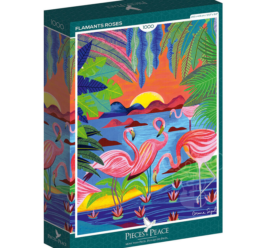 Pieces & Peace Flamants Roses Puzzle 1000pcs Puzzles Canada