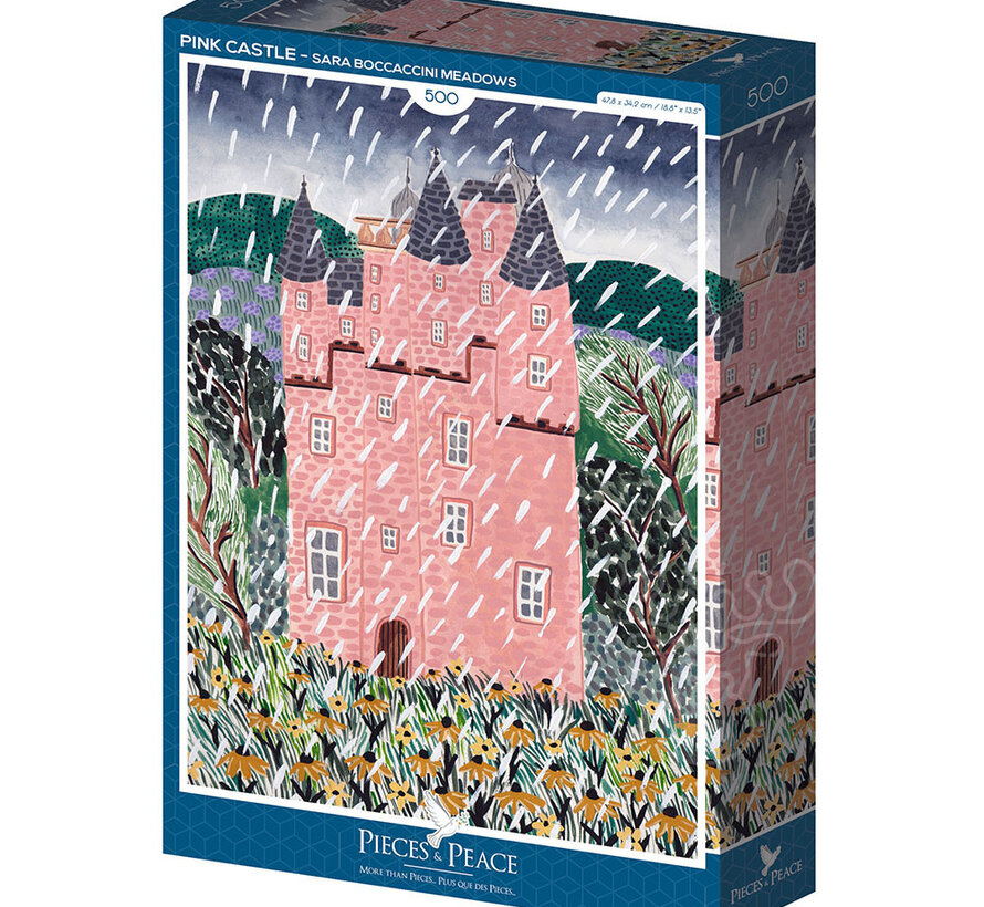 Pieces & Peace Pink Castle Puzzle 500pcs