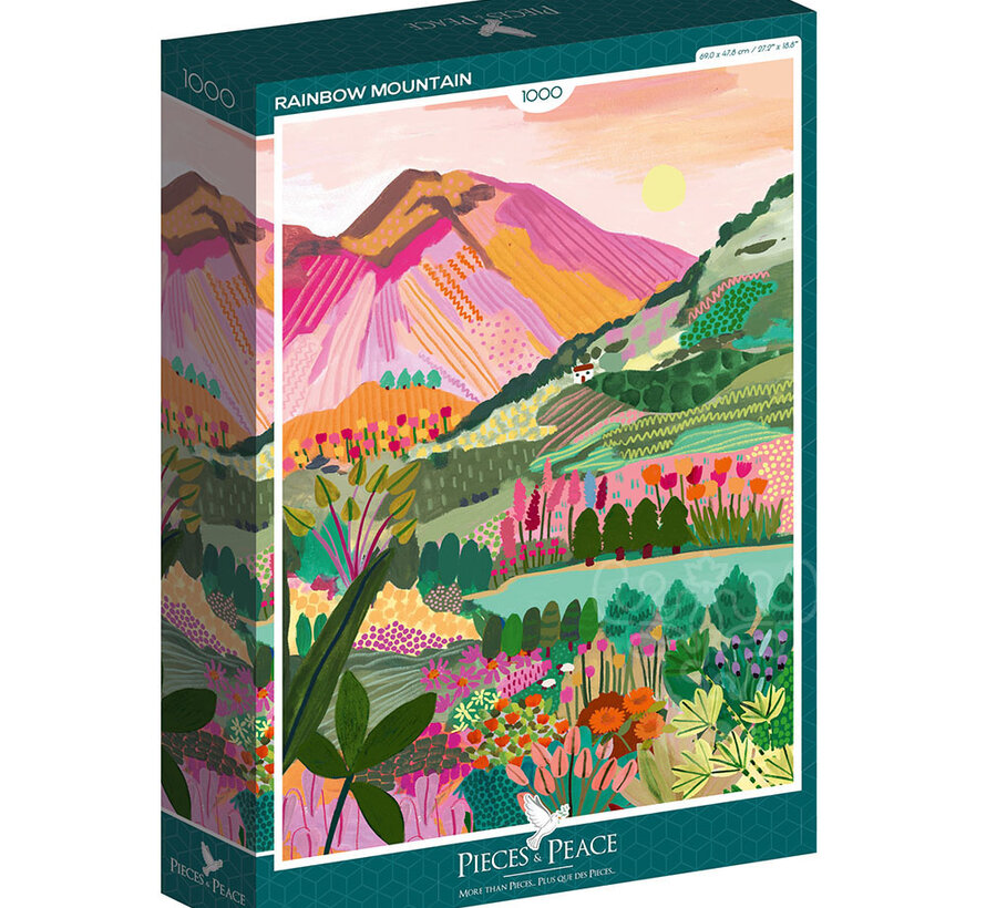 Pieces & Peace Rainbow Mountain Puzzle 1000pcs