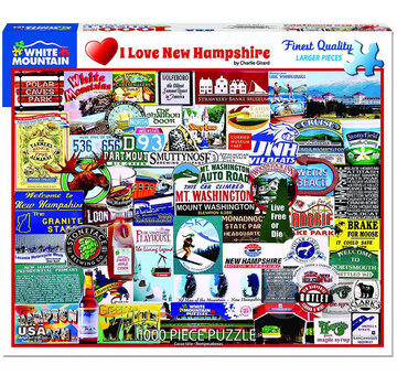 White Mountain FINAL SALE White Mountain I Love New Hampshire Puzzle 1000pcs