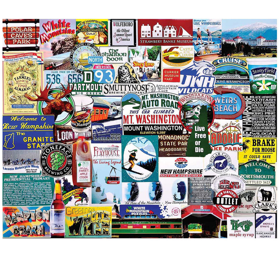 FINAL SALE White Mountain I Love New Hampshire Puzzle 1000pcs