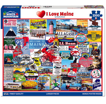 White Mountain White Mountain I Love Maine Puzzle 1000pcs