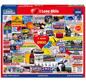 White Mountain FINAL SALE White Mountain I Love Ohio Puzzle 1000pcs