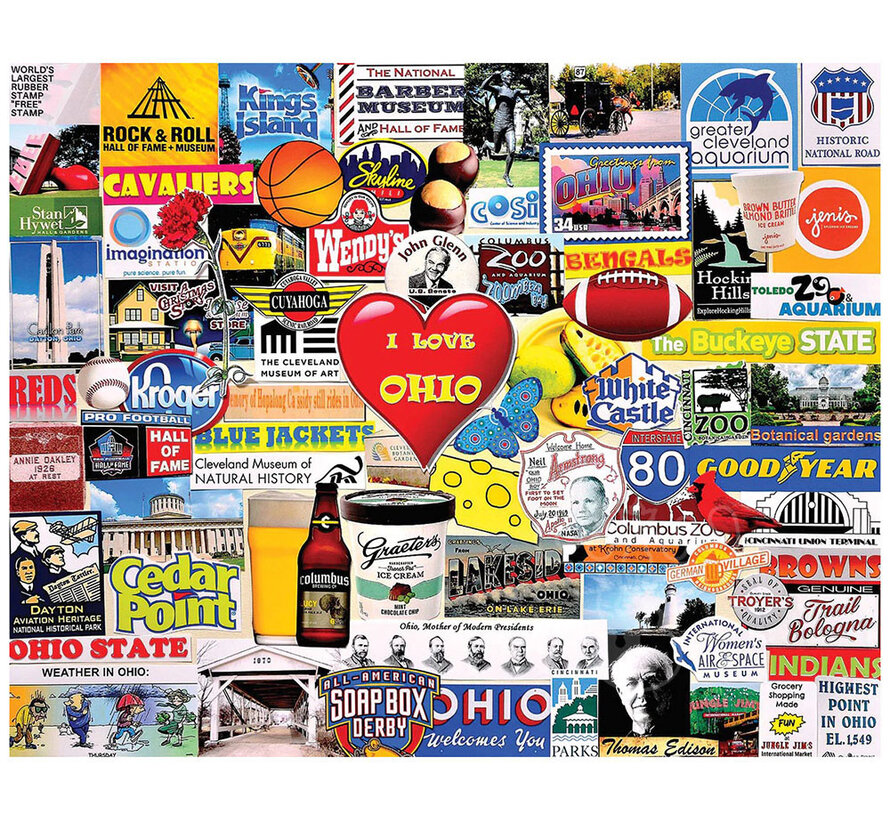 FINAL SALE White Mountain I Love Ohio Puzzle 1000pcs
