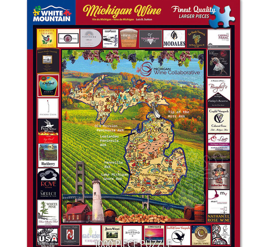 White Mountain Michigan Wine Puzzle 1000pcs