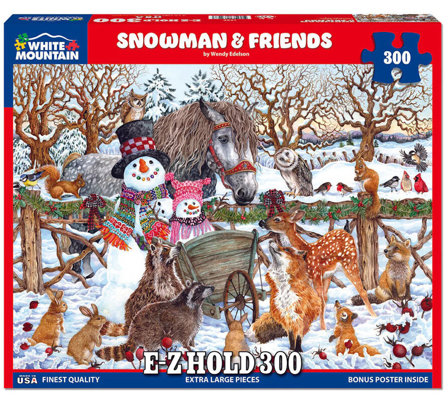 White Mountain Snowman & Friends E-Z Hold Puzzle 300pcs