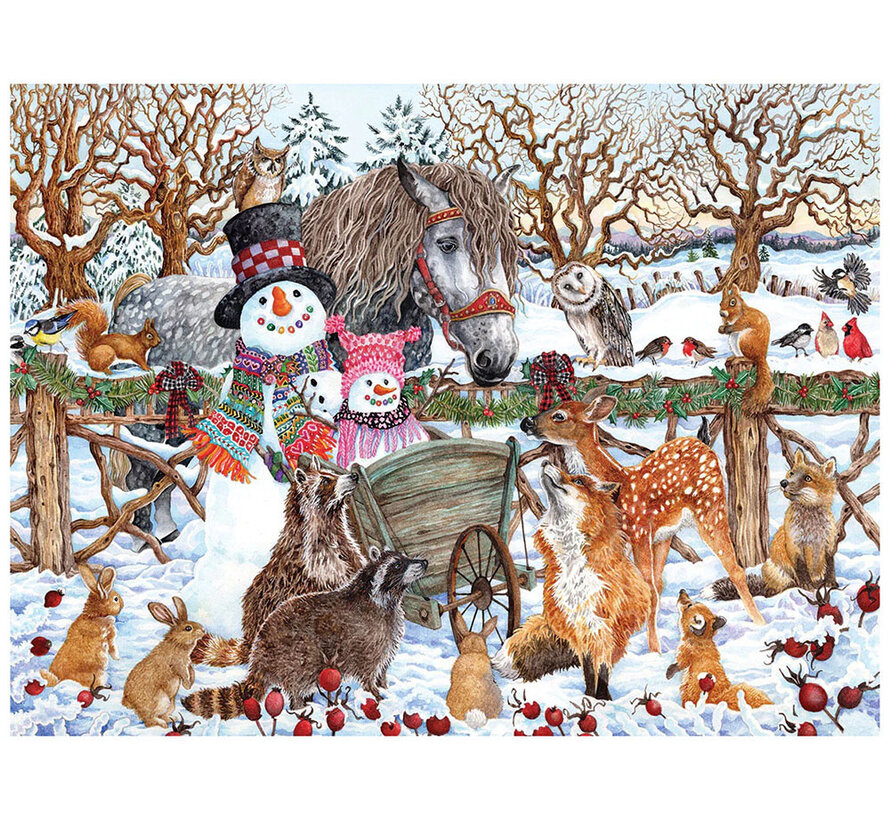 White Mountain Snowman & Friends E-Z Hold Puzzle 300pcs