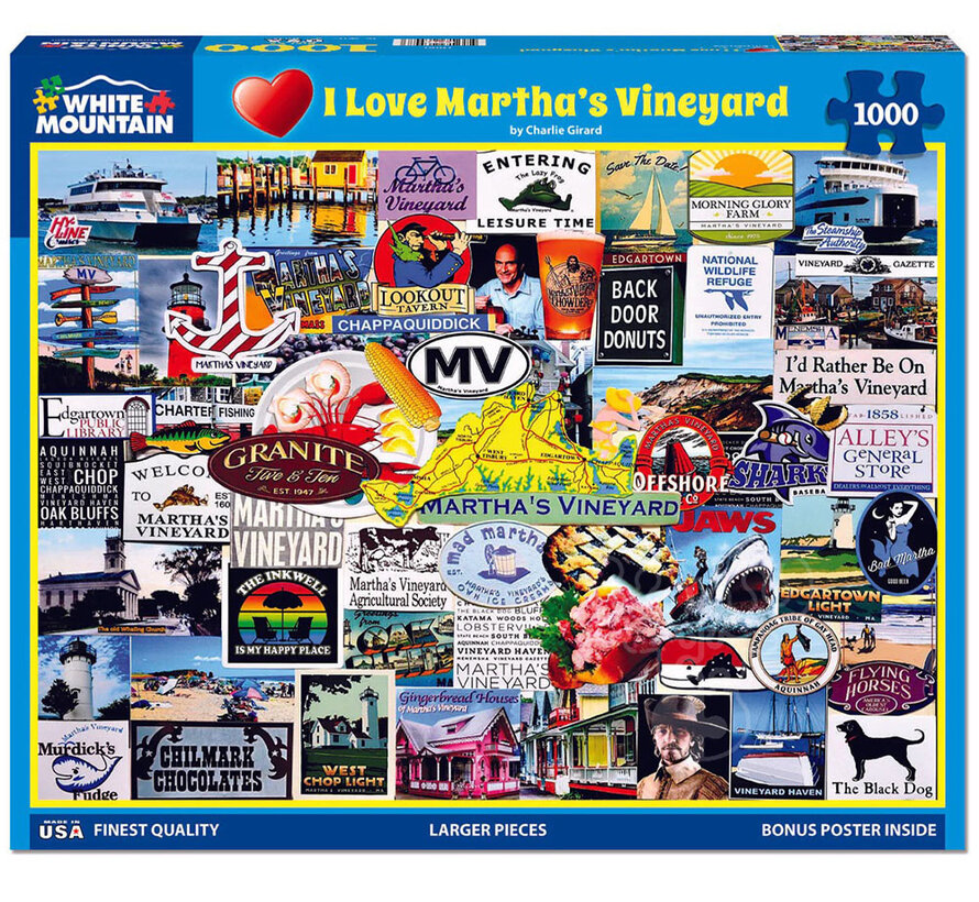 White Mountain I Love Martha's Vineyard Puzzle 1000pcs