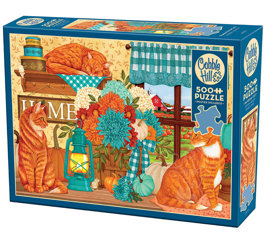 Cobble Hill Pumpkin Patch Cats Puzzle 500pcs