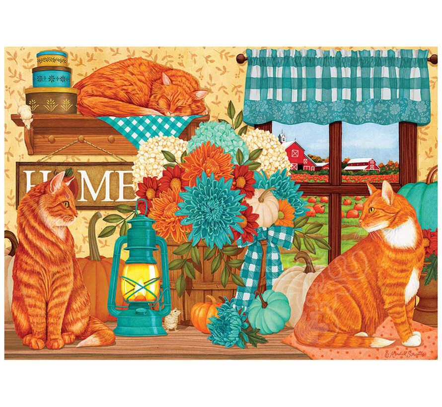 Cobble Hill Pumpkin Patch Cats Puzzle 500pcs