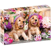 ENJOY Puzzle Enjoy Spaniel Puppies with Flower Hats Puzzle 1000pcs