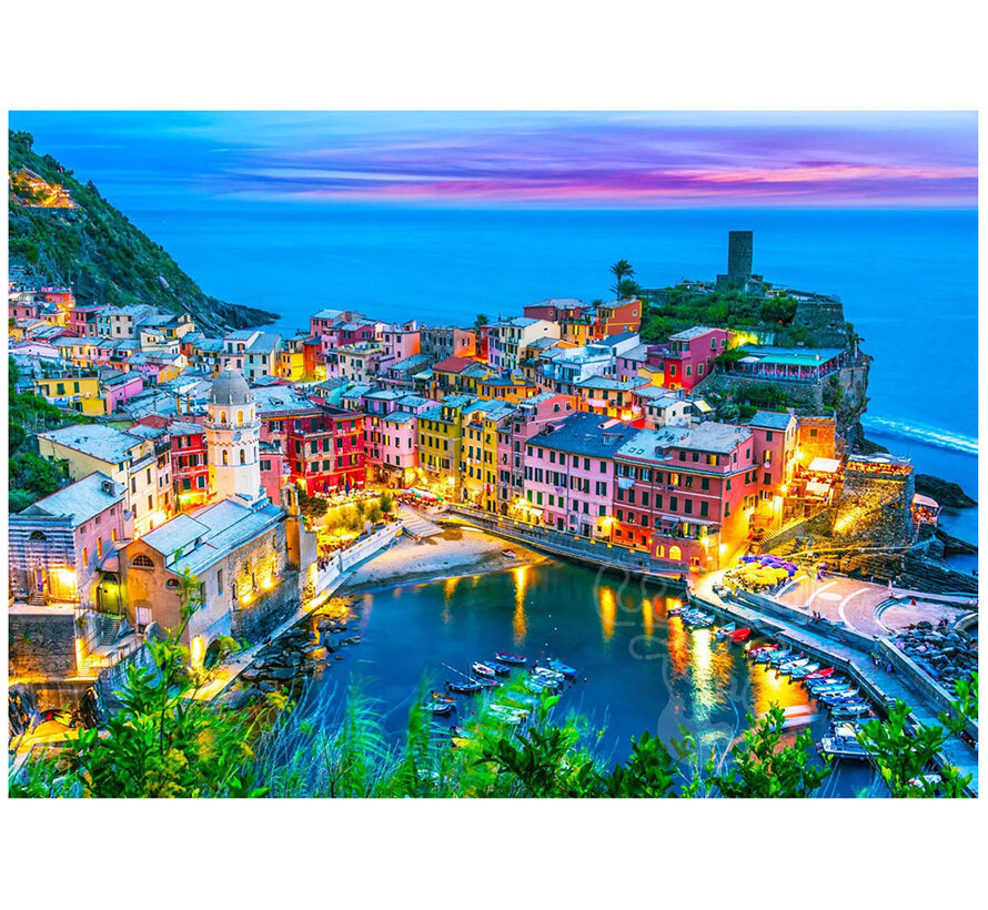 Enjoy Vernazza at Dusk, Cinque Terre, Italy Puzzle 1000pcs