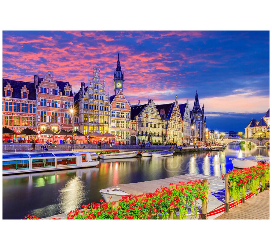 Enjoy Ghent at Twilight, Belgium Puzzle 1000pcs
