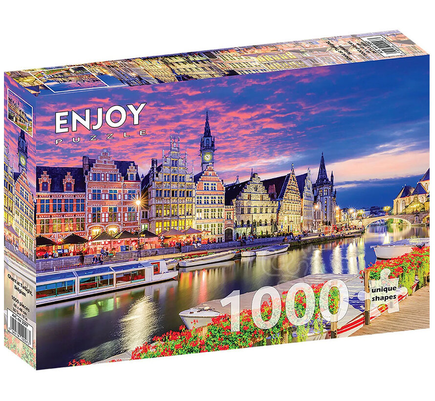 Enjoy Ghent at Twilight, Belgium Puzzle 1000pcs