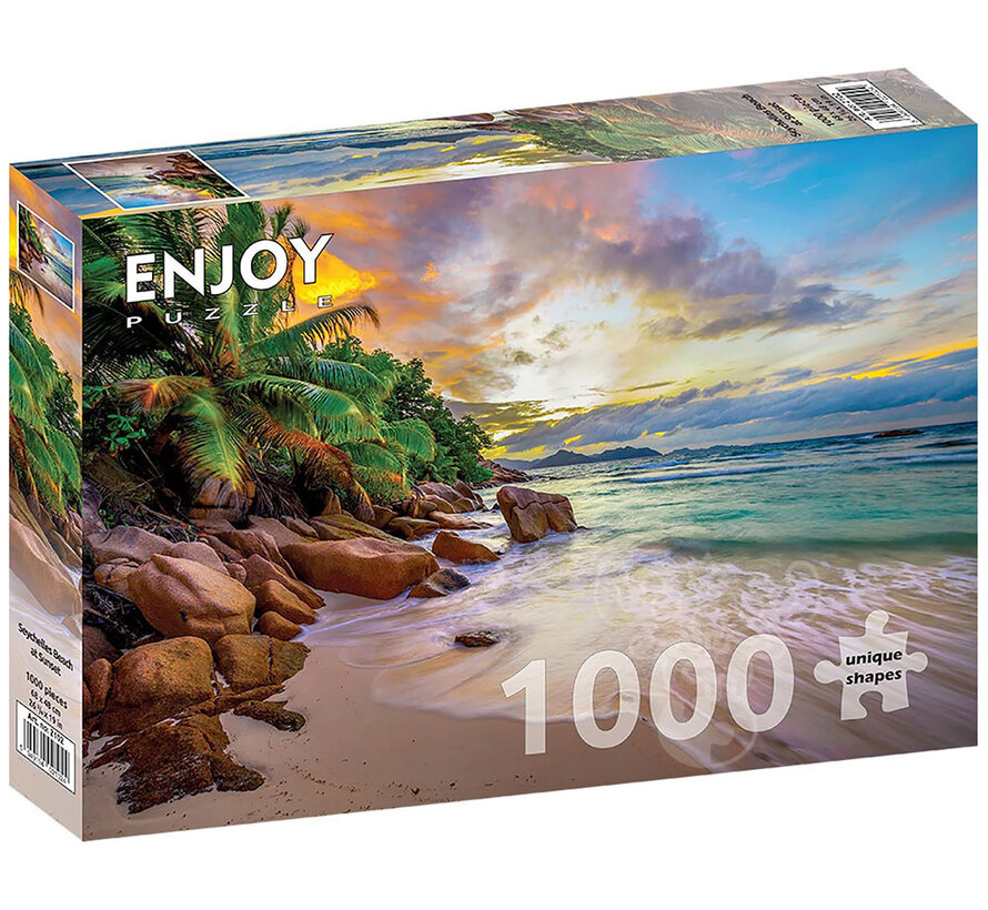Enjoy Seychelles Beach at Sunset Puzzle 1000pcs