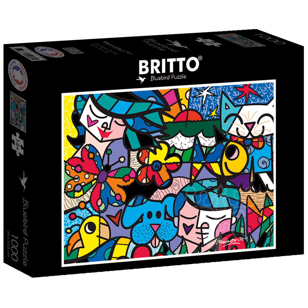 Bluebird Puzzle 1000 Pezzi: New Day Di Romero Britto, Alba Colorata Con Cuori, Dimensioni 69x47,8 Cm, Fatto In Francia