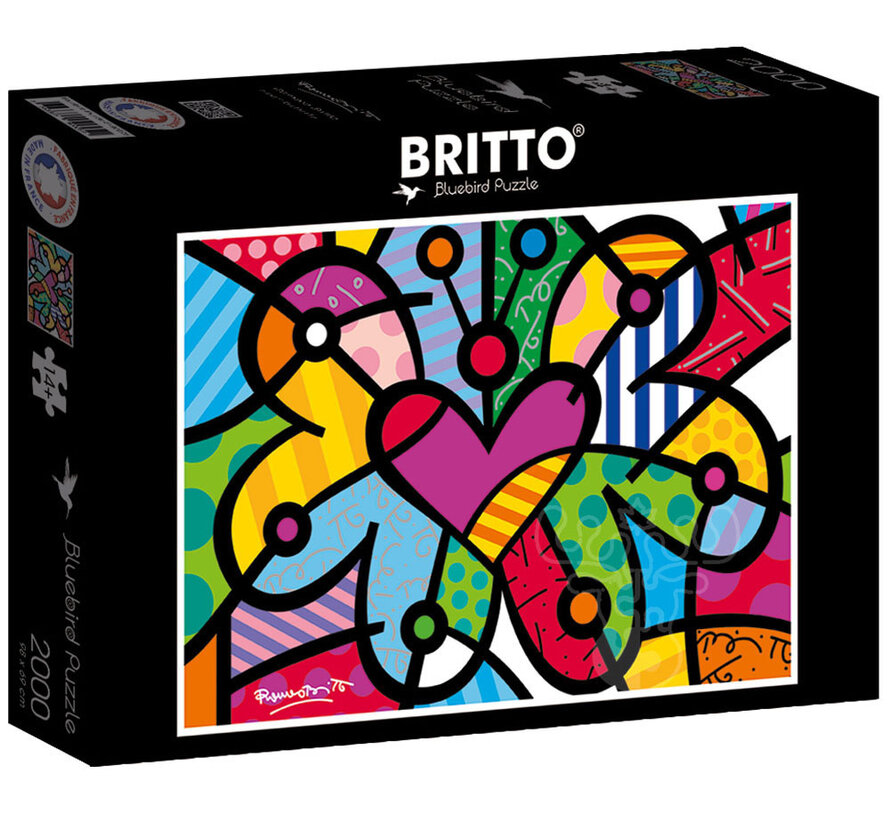 Bluebird Romero Britto - Heart Butterfly Puzzle 2000pcs