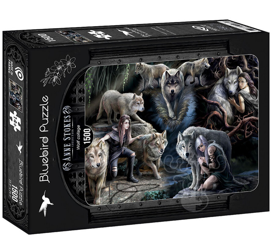Bluebird Anne Stokes - Wolf Collage Puzzle 1500pcs