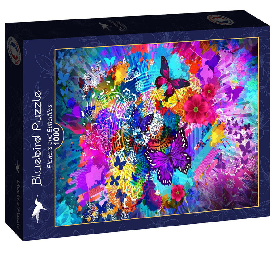 Bluebird Flowers and Butterflies Puzzle 1000pcs