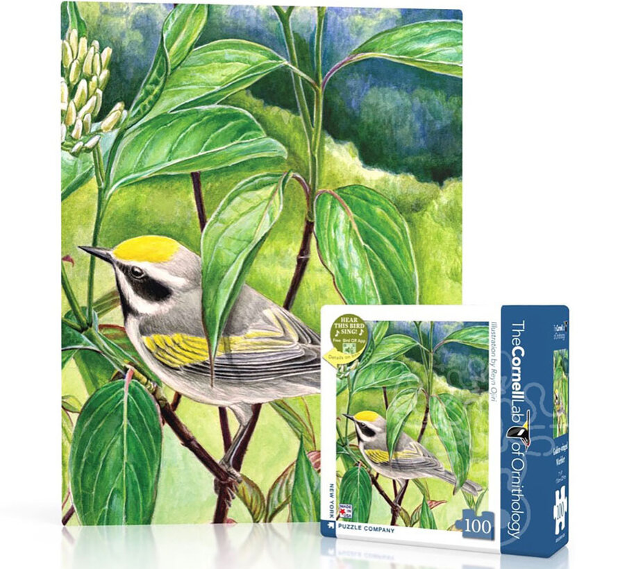 New York Puzzle Co. Cornell Lab: Golden-winged Warbler Mini Puzzle 100pcs