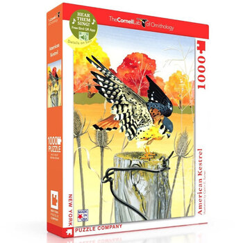 New York Puzzle Company FINAL SALE New York Puzzle Co. Cornell Lab: American Kestrel Puzzle 1000pcs