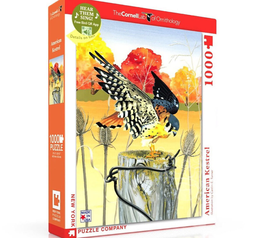 FINAL SALE New York Puzzle Co. Cornell Lab: American Kestrel Puzzle 1000pcs