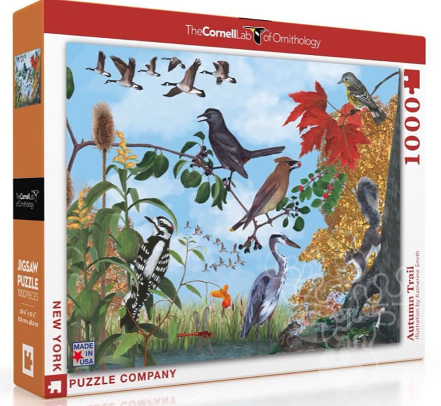 FINAL SALE New York Puzzle Co. Cornell Lab: Autumn Trail Puzzle 1000pcs