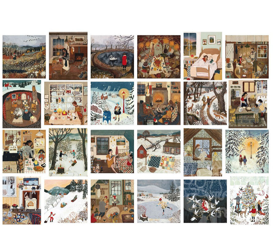 New York Puzzle Co. Loré Pemberton: Advent Calendar Mini Puzzle 24 x 100pcs