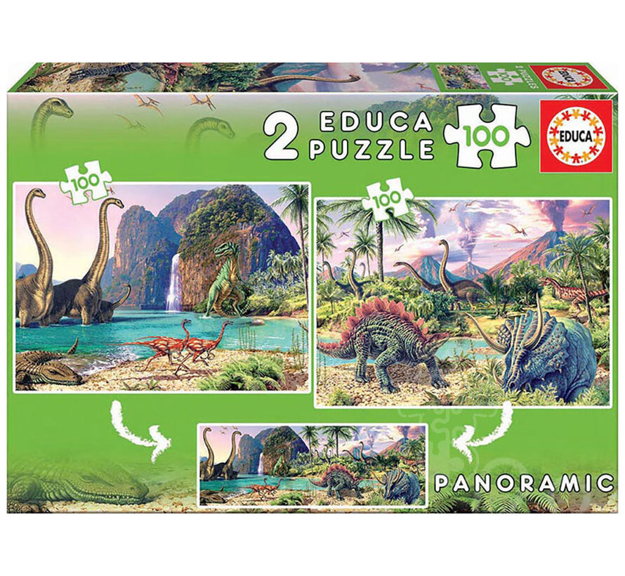 Educa Dino World Puzzle 2x100pcs