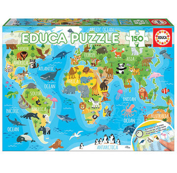 Educa Borras Educa Animals World Map Puzzle 150pcs