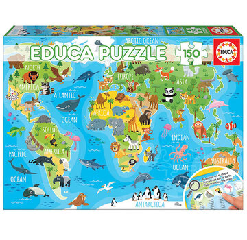 Educa Borras Educa Animals World Map Puzzle 150pcs