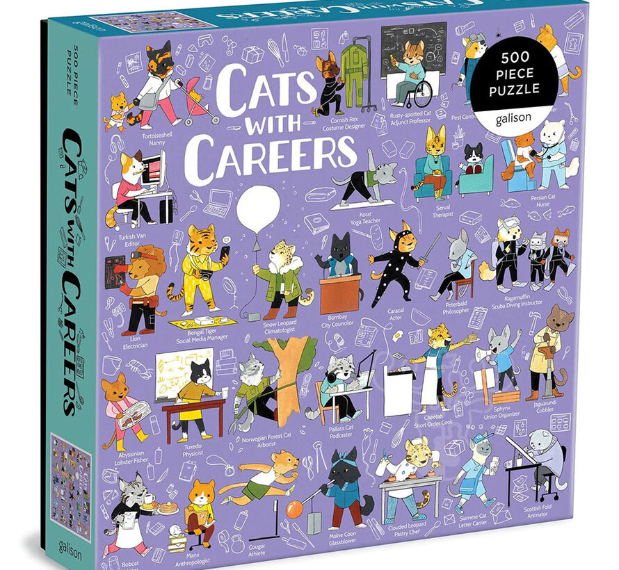 Galison Cats with Careers Puzzle 500pcs