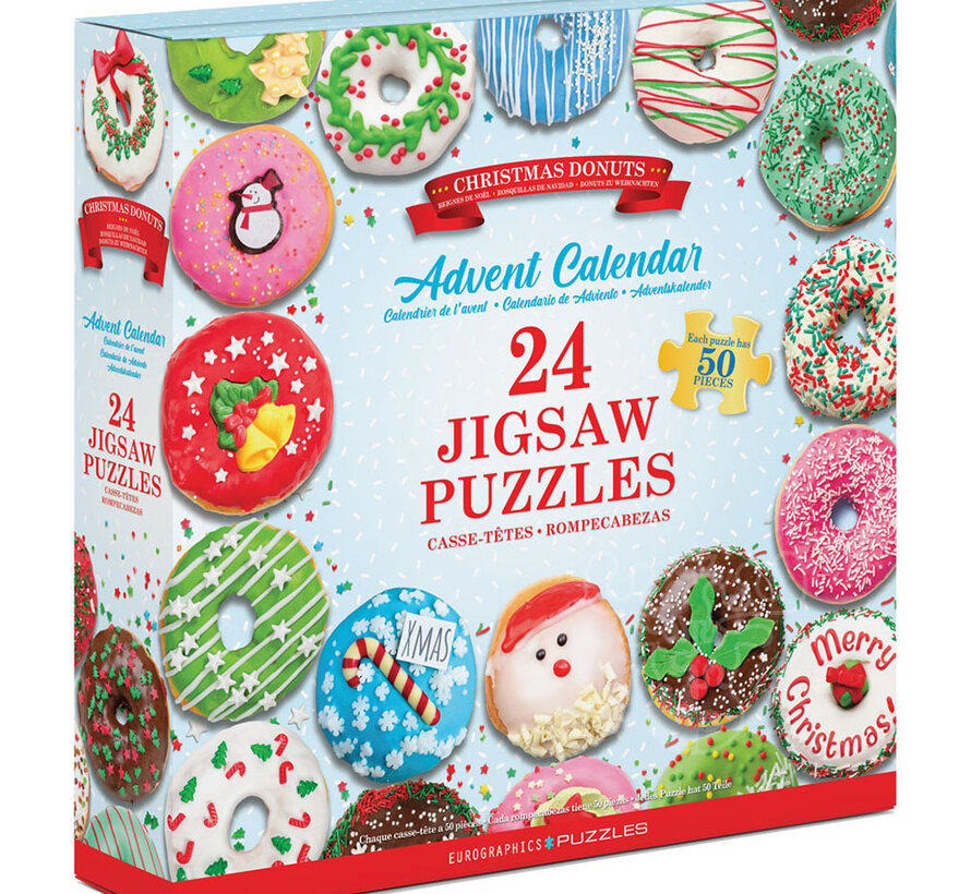 Eurographics Christmas Donuts Advent Calendar Puzzle 24 x 50pcs