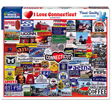 White Mountain FINAL SALE White Mountain I Love Connecticut Puzzle 1000pcs