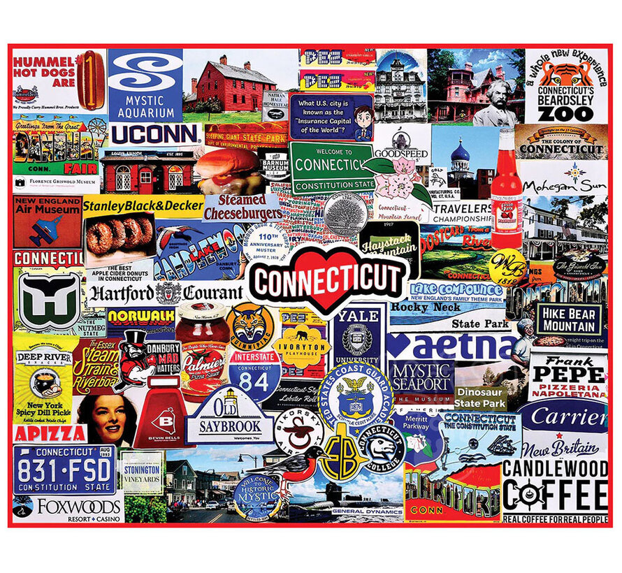 FINAL SALE White Mountain I Love Connecticut Puzzle 1000pcs