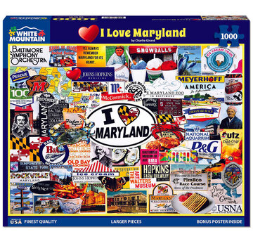 White Mountain FINAL SALE White Mountain I Love Maryland Puzzle 1000pcs