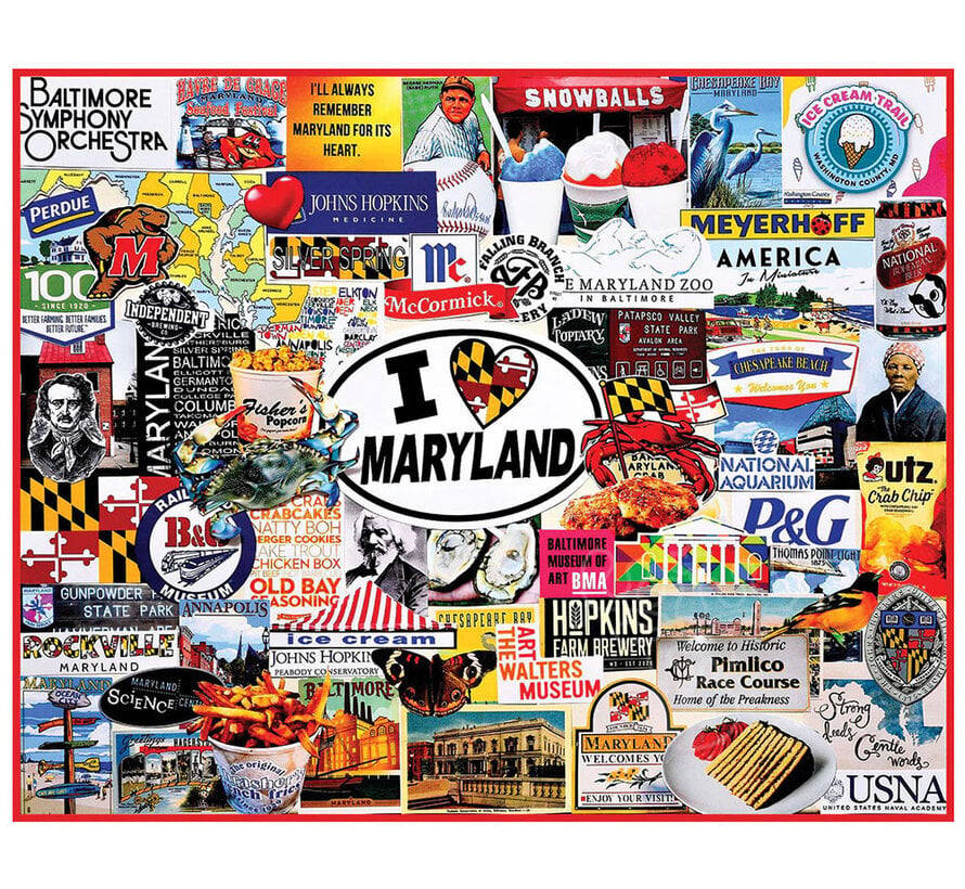 White Mountain I Love Maryland Puzzle 1000pcs