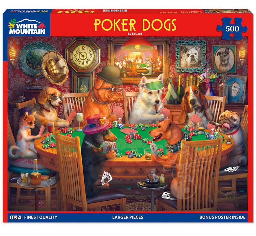 White Mountain Poker Dogs Puzzle 500pcs